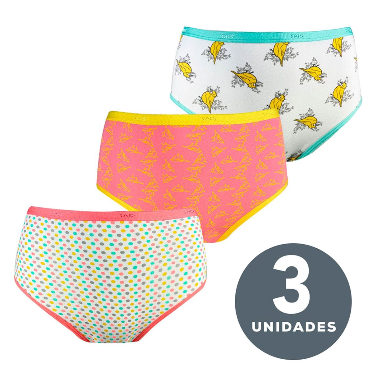 TAIS - Tais Calzón 3 Piezas Algodón Niña