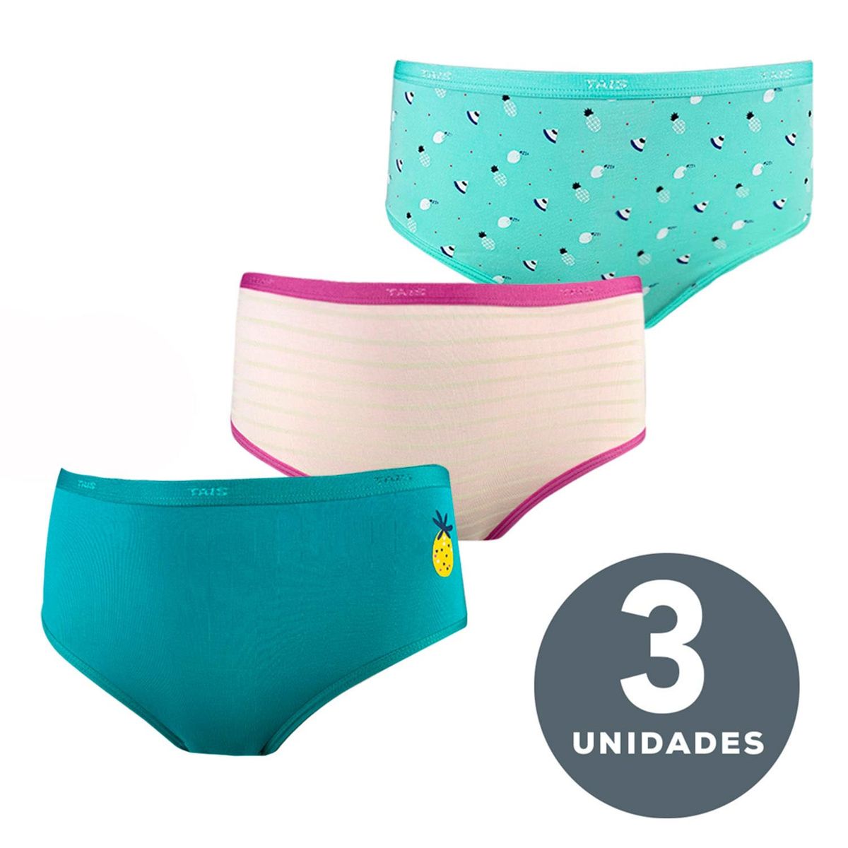 TAIS - Tais Calzón 3 Piezas Algodón Niña