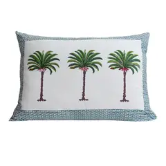 ESTAMPA - FUNDA ALMOHADON PALMERA VERDE