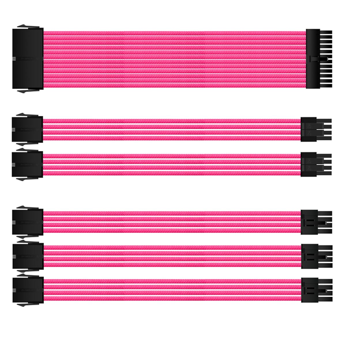 GENERICO - Kit Extensión Cables PSU PC Gamer  ATX 24Pin + CPU 4+4 + GPU 6+2 Sleeved