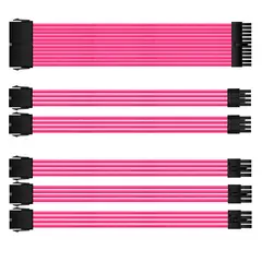 GENERICO - Kit Extensión Cables PSU PC Gamer ATX 24Pin + CPU 4+4 + GPU 6+2 Sleeved
