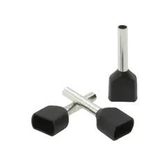 CROMPTON - Terminal Ferrule Doble 2 X 1,5Mm Negro -Bolsa X 100 Ud-