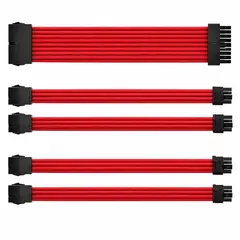 GENERICO - Kit Extensión Cables PSU PC Gamer ATX 24Pin + CPU 4+4 + GPU 6+2 Sleeved
