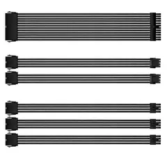 GENERICO - Kit Extensión Cables PSU PC Gamer ATX 24Pin + CPU 4+4 + GPU 6+2 Sleeved
