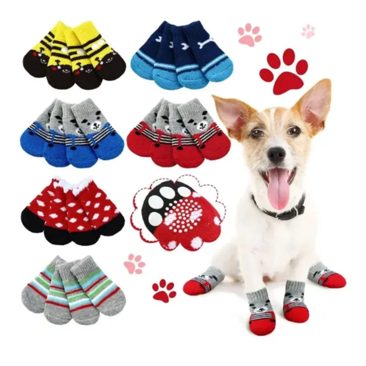 GENERICO - Calcetines Antideslizantes para Perros talla L