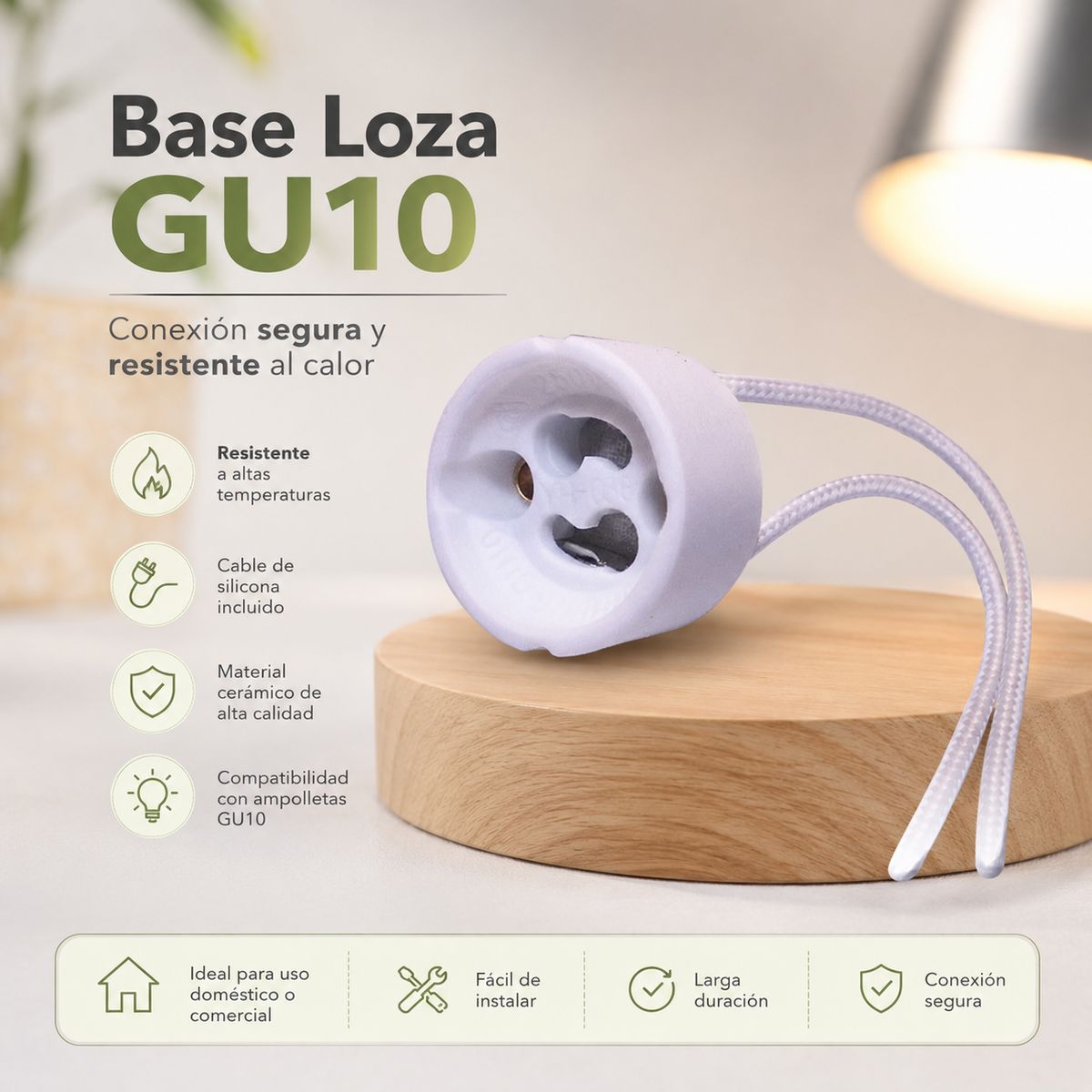 Base Loza Gu10  -Precio X 5 Ud-, marca CROMPTON - Foto 2