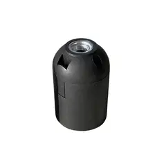 CROMPTON - PortaLámpara Plástico E27 Negro -Precio X 5 Ud-
