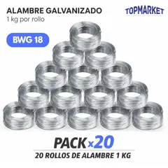 GENERICO - Alambre Galvanizado 18 1kg 20 unidades