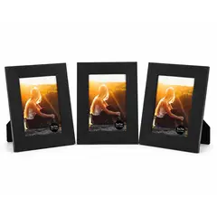 GENERICO - Pack 3 Marcos de Fotos Negros Decorativos 5x7" – Portarretratos Elegantes para Hogar y Oficina