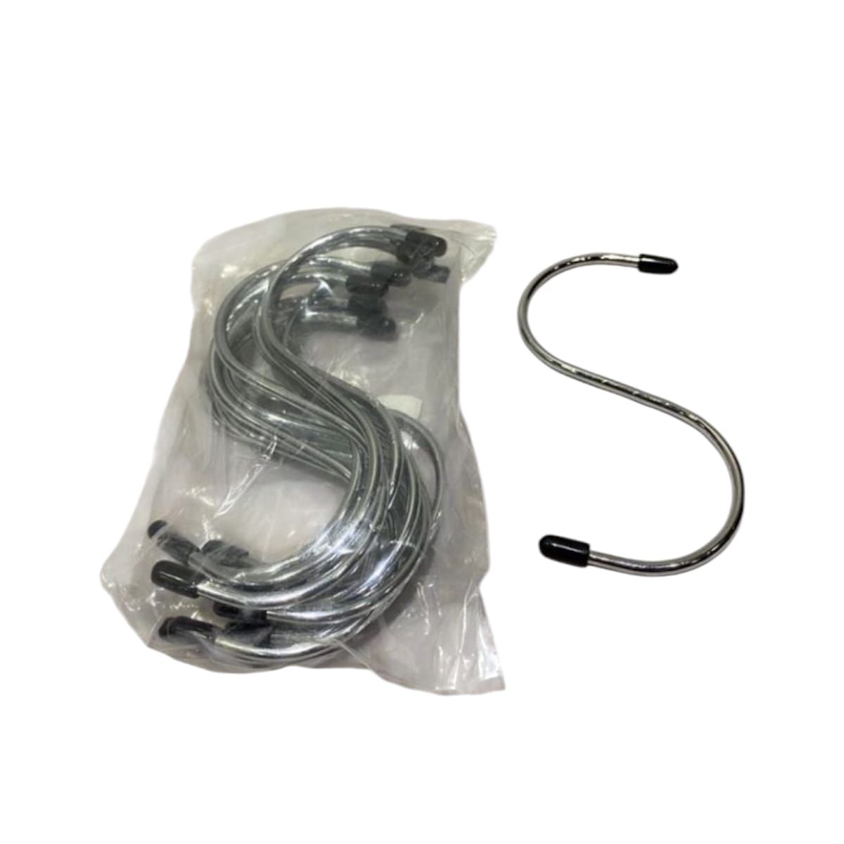 GENERICO - Pack 30 Ganchos S Acero Goma Antideslizante 12 cm