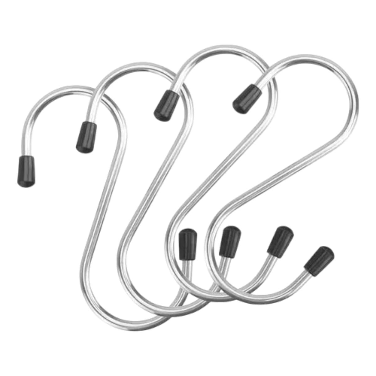 GENERICO - Pack 30 Ganchos S Acero Goma Antideslizante 12 cm