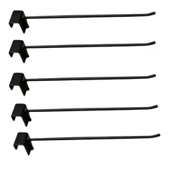 GENERICO - Pack 20 Ganchos de Metal Negro para Barra 35cm 6mm