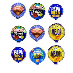 GENERICO - Set 12 Globos Metalizados 20 Cm Dia Del Padre Feliz Dia Papa