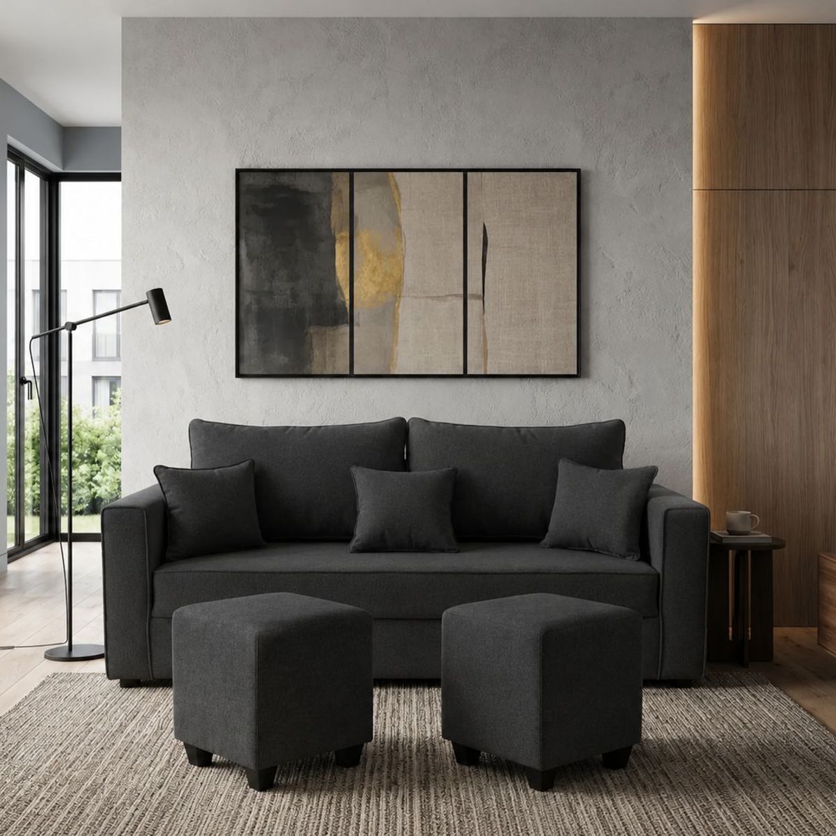 CONSTRUCSOFA - Sofa Aurelia 3 cuerpos 2 puff