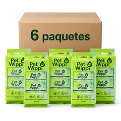 GENERICO - Caja 6 Toallitas Húmedas Wippi Pet 6x64 unid.Bio