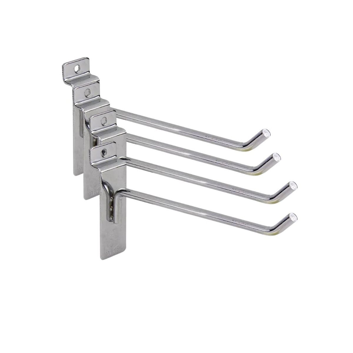 GENERICO - Pack 20 Ganchos Cromado para Panel Ranurado 15 cm