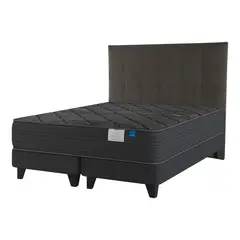 FLEX - Cama Europea Black 2 Plazas + Respaldo Desing
