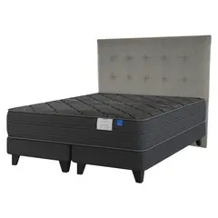 FLEX - Cama Europea Black 2 Plazas + Respaldo Desing