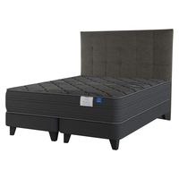 Cama Europea Top Black King + Respaldo Desing