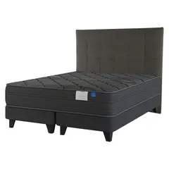 FLEX - Cama Europea Top Black King + Respaldo Desing