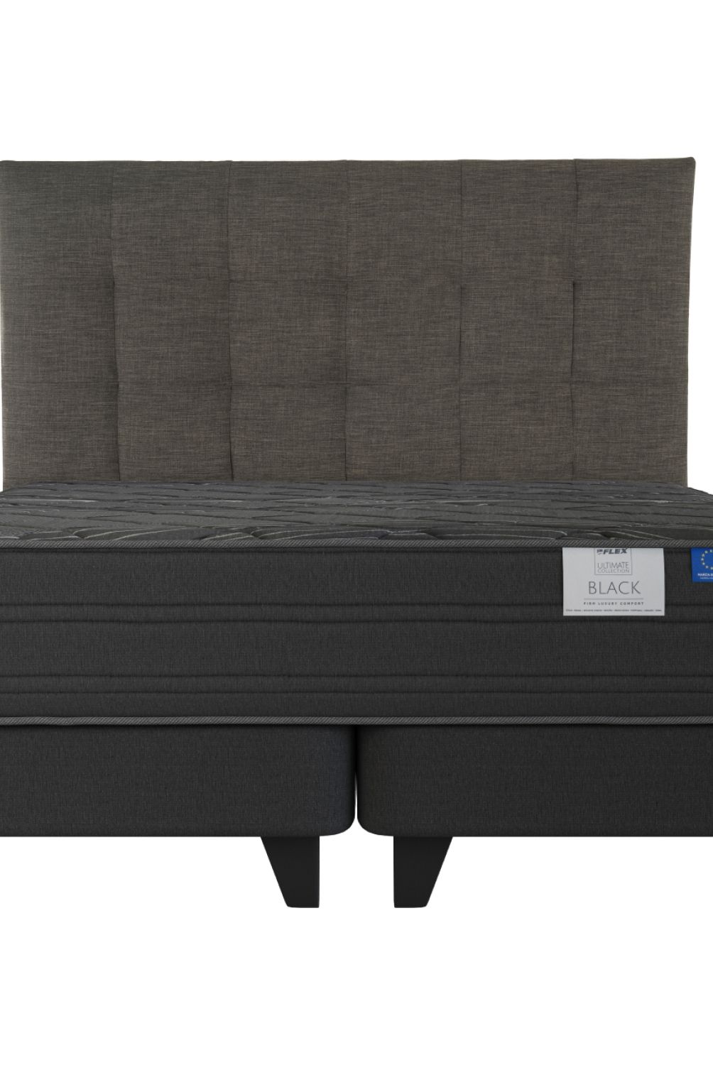 FLEX - Cama Europea Top  Black King + Respaldo Desing Flex