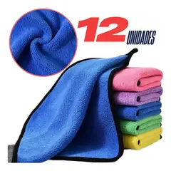 KUANGYE - Pack 12 Paño Toalla Micro Fibra Profesional Auto 30x40 Cms