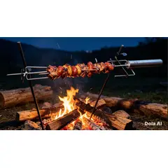 GENERICO - Espada giratoria para parrillas + estacas camping