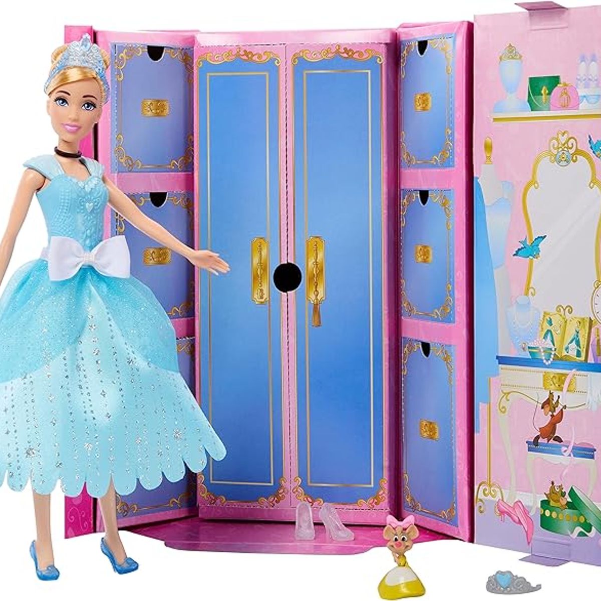 PRINCESA - Muñeca de Cenicienta y amiga misteriosa con 12 modas sorpresa