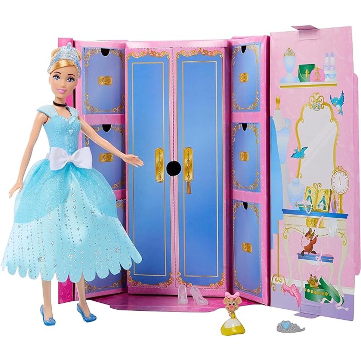 PRINCESA - Muñeca de Cenicienta y amiga misteriosa con 12 modas sorpresa