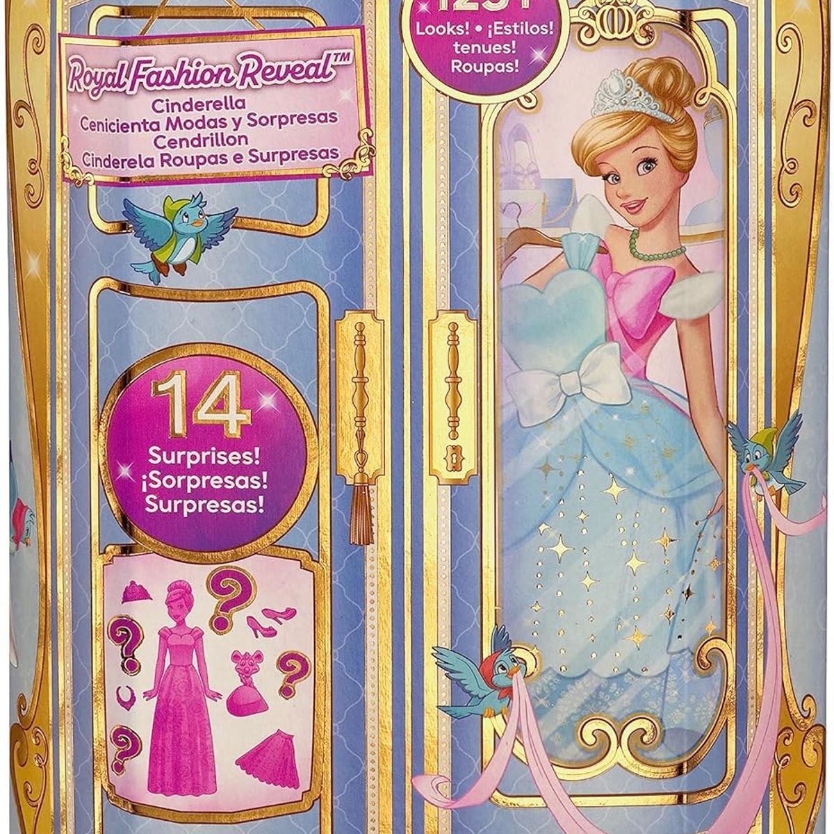 PRINCESA - Muñeca de Cenicienta y amiga misteriosa con 12 modas sorpresa