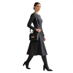 KATE SPADE - Cartera Crossbody Cuero Negro Tela y Brillos