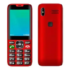 GENERICO - Teléfono Senior 4G - Teclas Grandes Botón SOS Linterna Rojo