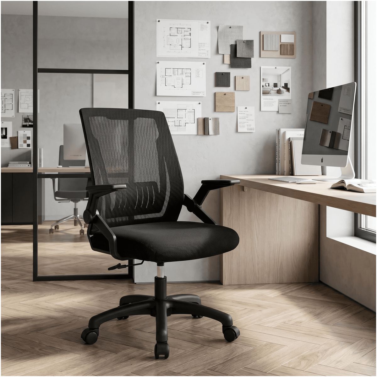 HOMER DESIGN - Silla De Oficina Color Negro Escritorio Con Asiento De Memoria