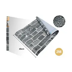 GENERICO - PAPEL ADHESIVO DECOMURAL 2M X 45CM LADRILLO NEGRO