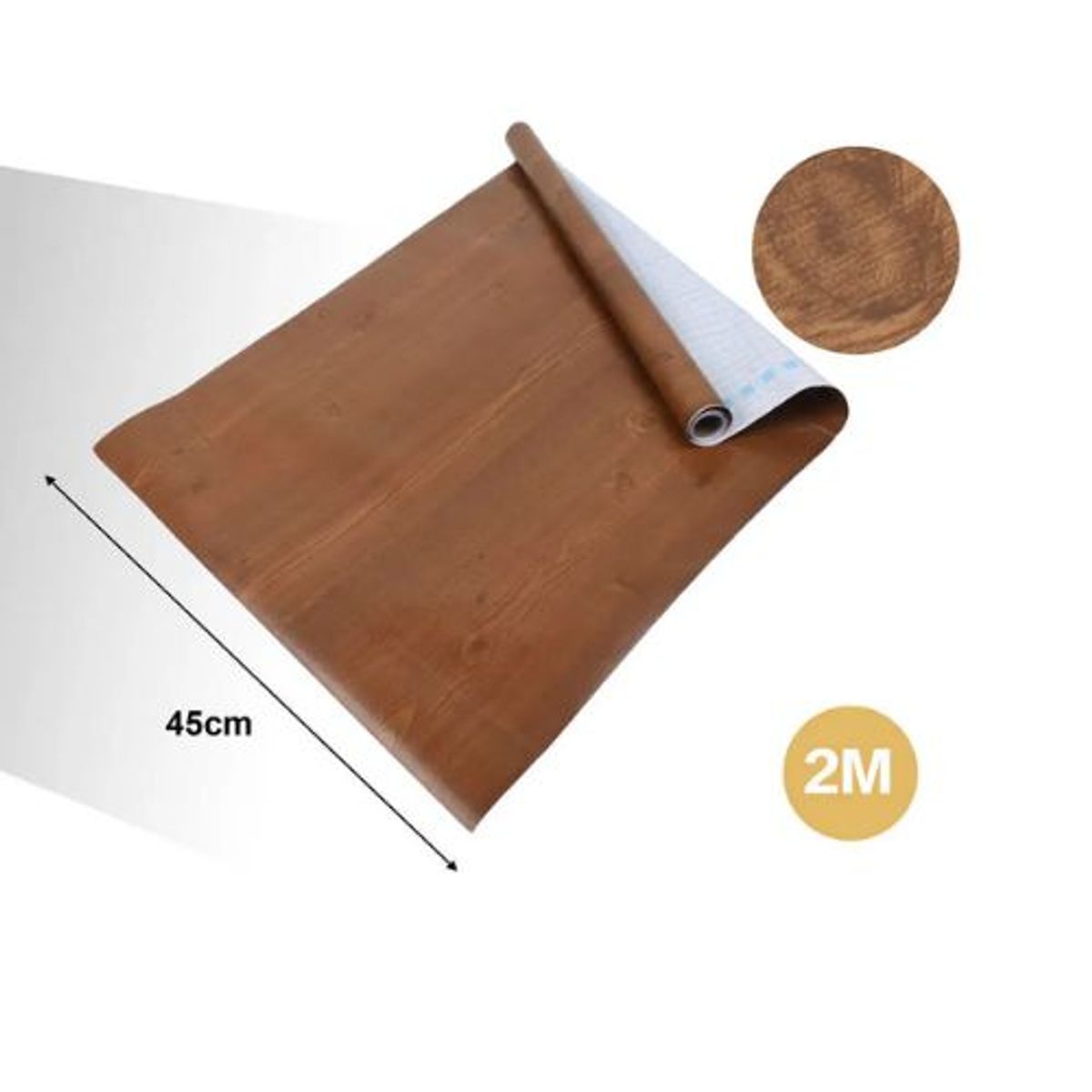 GENERICO - PAPEL ADHESIVO DECOMURAL 2M X 45CM MARRON OSCURO