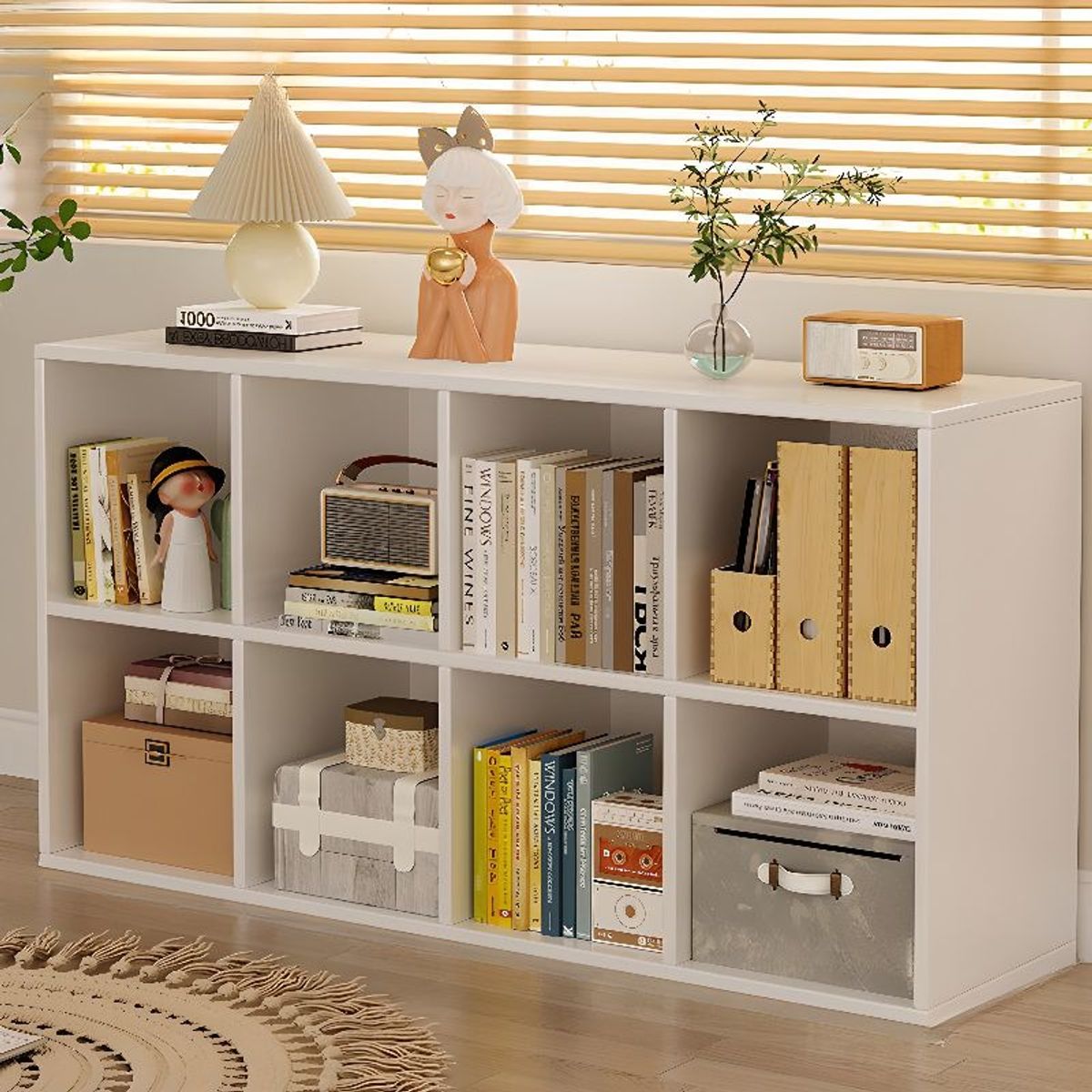 YOMYM - Estanteria 8 Compartimentos Mueble de Almacenaje 120x30x75 cm