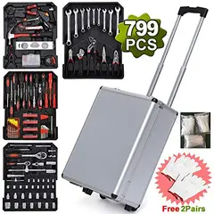 MOVI - MALETA DE HERRAMIENTAS CON RUEDA Y 199 HERRAMIENTAS Y 799 PIEZAS DE LUJO