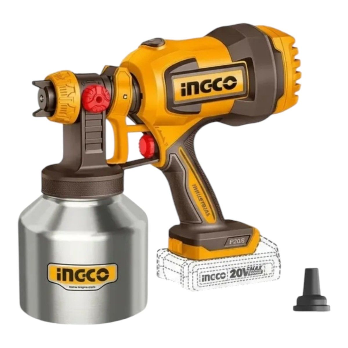 INGCO - Pistola De Pintar Inalambrica 120Din-s Bateria y Cargador por separado