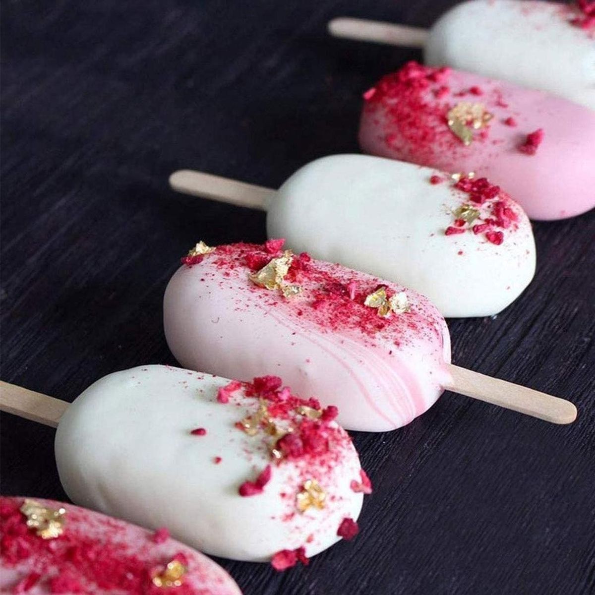 PASTELERIUSCL - Moldes De Silicona Para Helados Molde Paletas Helado 8 Palet Blanco