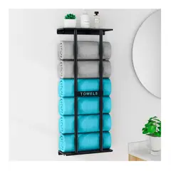 OFERTABKN - Repisa Con Porta Toallas Estante Toallero Baño Estanteria