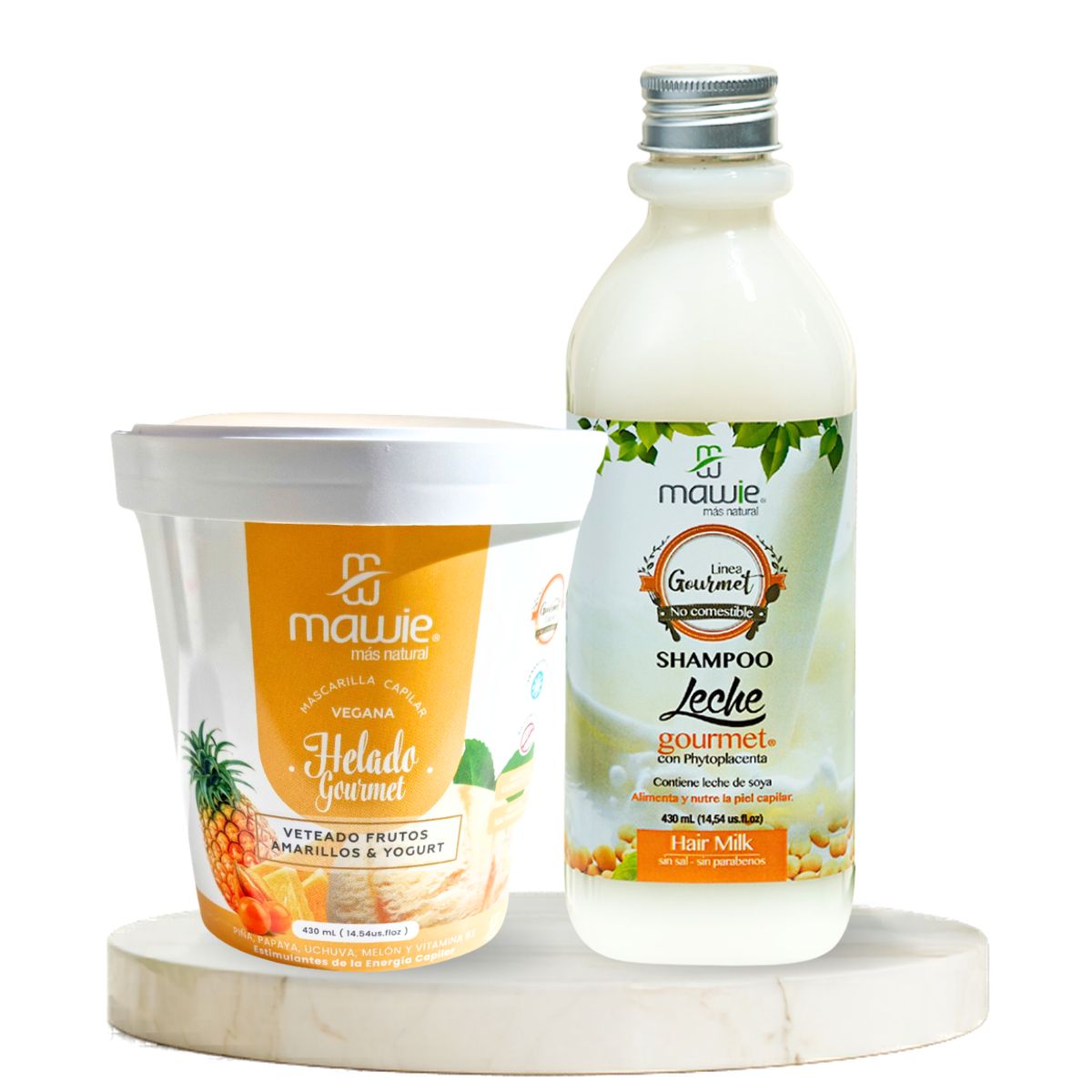 GENERICO - Pack Luminosidad y Nutrición MAWIE Colombia - Shampoo Leche + Helado Frutos Amarillos