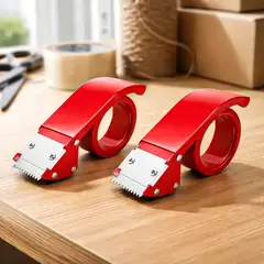 GENERICO - Pack 2 Dispensador De Cinta Cortador Cinta Embalaje Metalico