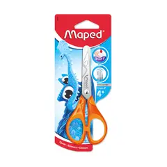 MAPED - Tijera Escolar Mango Naranja Soft 13cm