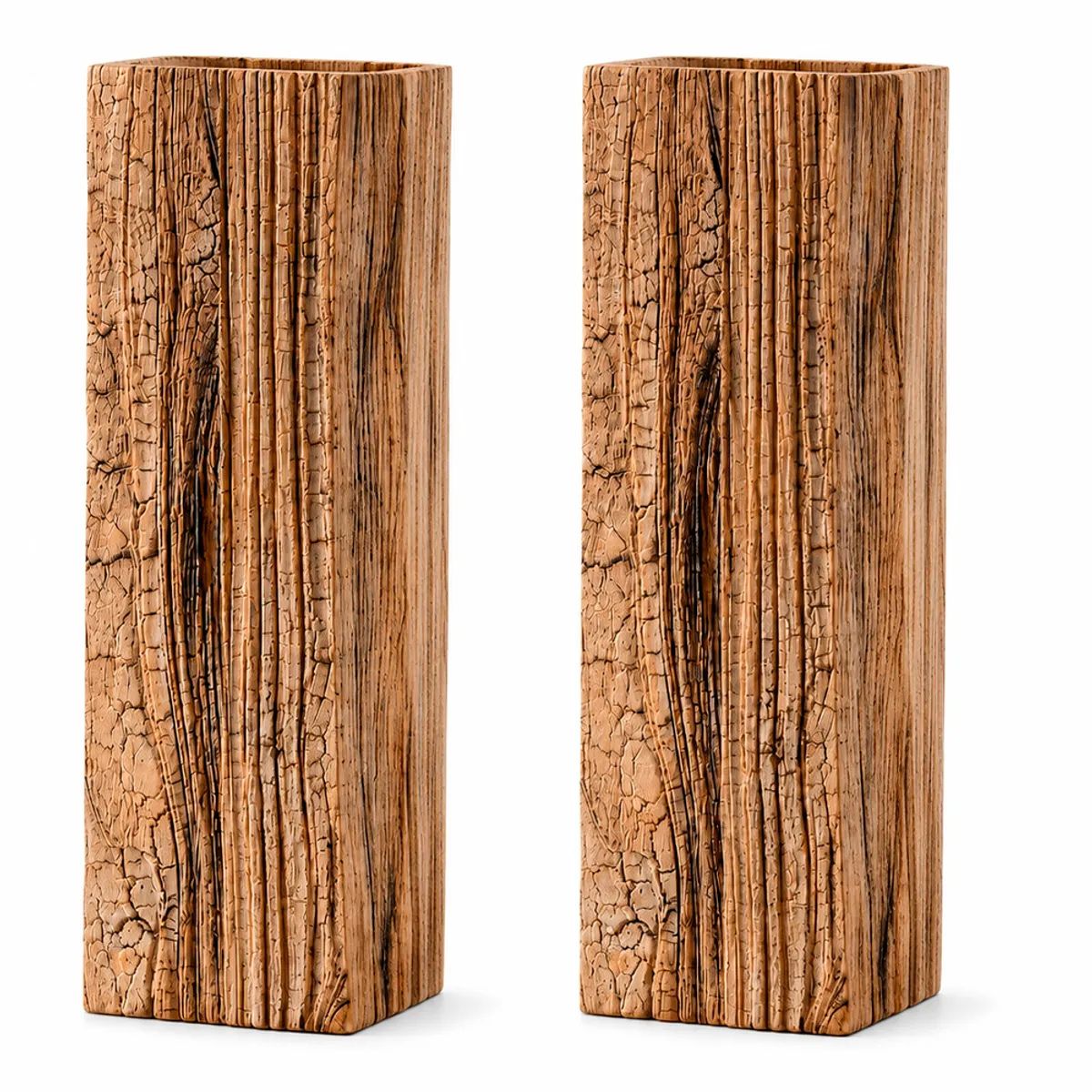 IRM - Set 2 floreros decorativos madera diseno 2