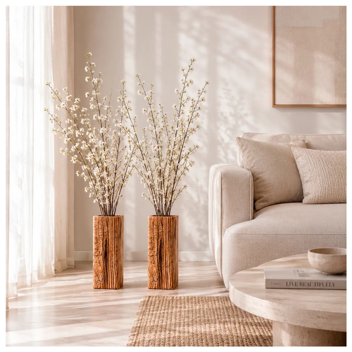 IRM - Set 2 floreros decorativos madera diseno 2