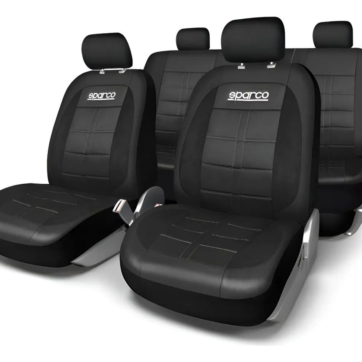 GENERICO - Fundas Cubreasiento Ecocuero Negro Universales - Negro