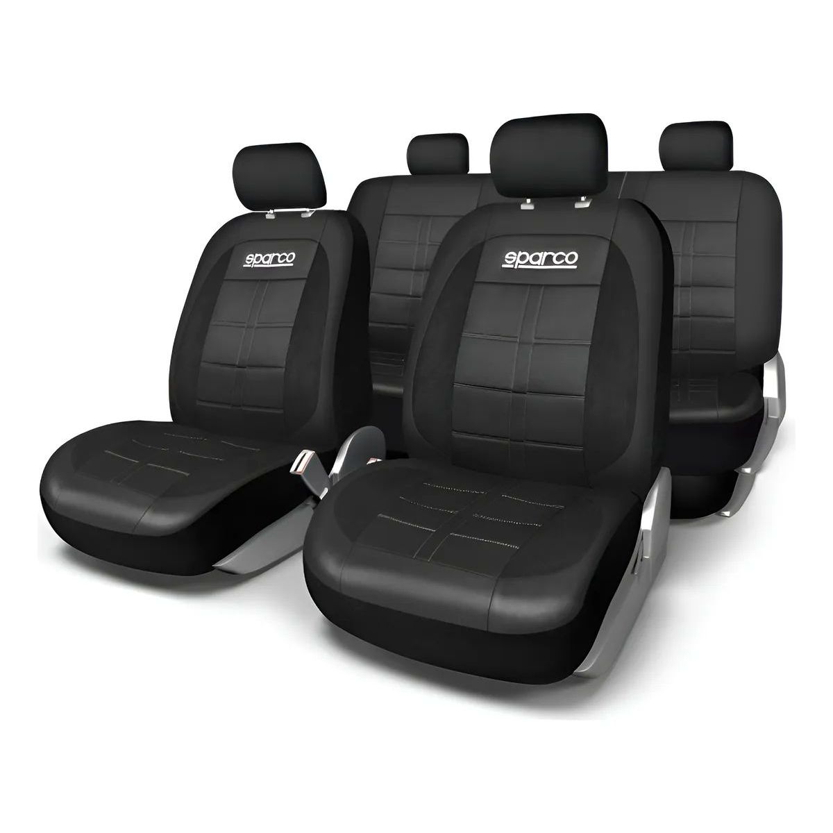 GENERICO - Fundas Cubreasiento Ecocuero Negro Universales - Negro