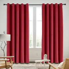 GENERICO - CORTINA BLACKOUT 100% ENGOMADA COLOR BURDEO DE ALTA CALIDAD 2 PAÑOS 140CM X 230CM C/U MP