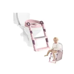 GENERICO - Asiento Escalera de Entrenamiento de Baño para Niños, Taburete Plegable - Rosa