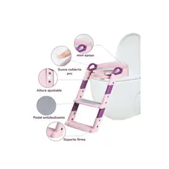 GENERICO - Asiento Escalera de Entrenamiento de Baño para Niños, Taburete Plegable - Rosa